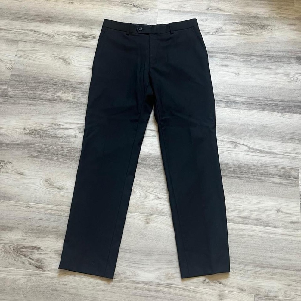 Men's Classic Black Dress Pants - Tailored Straight Fit